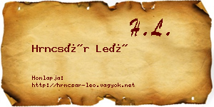 Hrncsár Leó névjegykártya